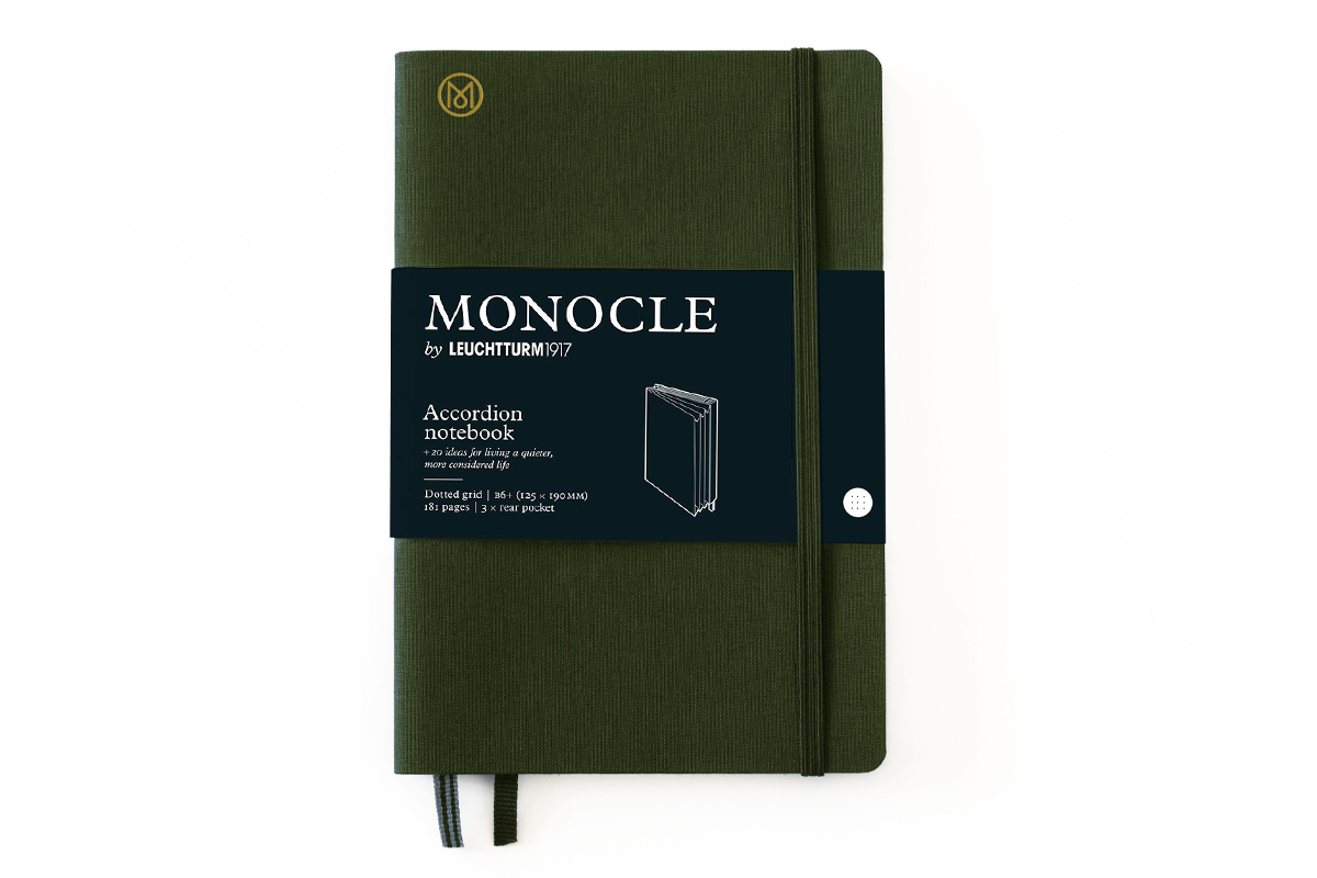 LEUCHTTURM1917 Monocle Dotted Accordion Notebook Hardcover B6+ Olive